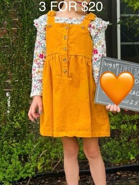 🌟 Back to School Girls 5T Blueberi Boulevard Corduroy Overall Skirt Matching Set